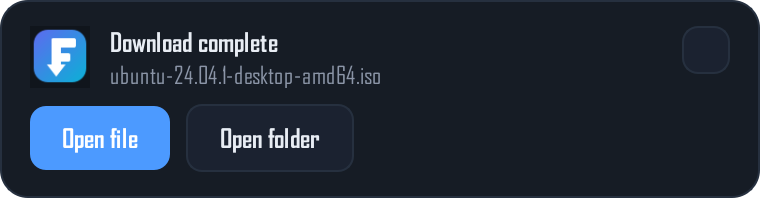 Fetchly download-complete notification